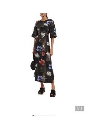 ganni double satin halter-neck dress Ganni Double Satin Halter-Neck Dress - Black - 48% Off